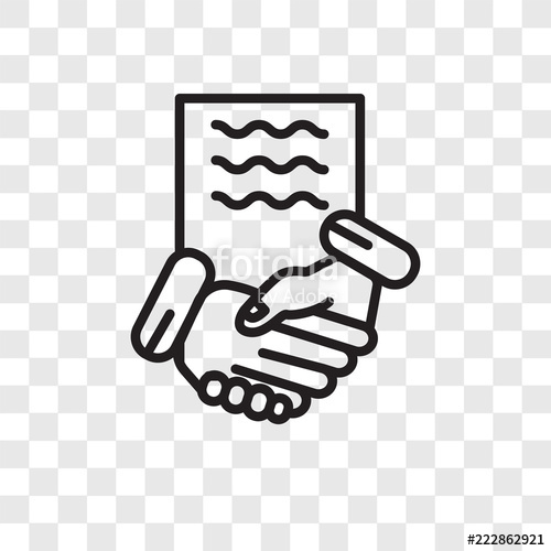 500x500 Contract Vector Icon Isolated On Transparent Background, Contract