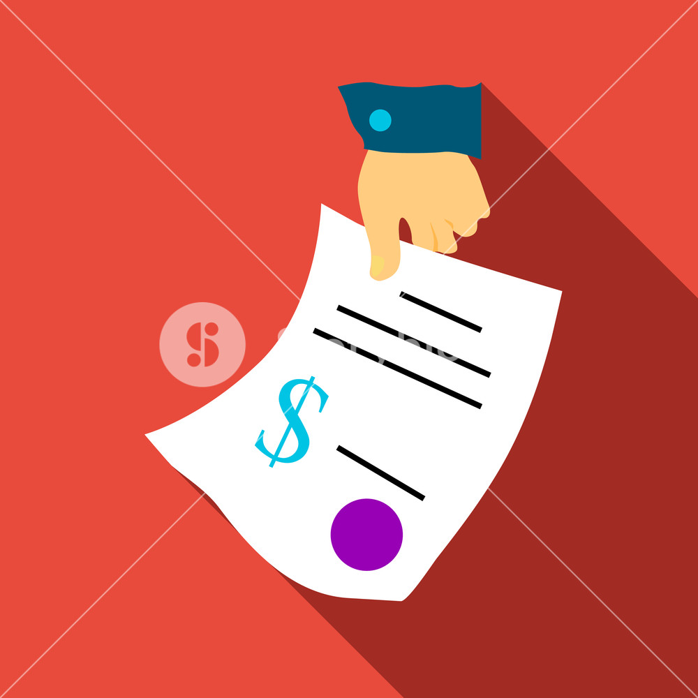1000x1000 Hand Gives Contract Icon Flat Illustration Of Hand Gives Contract