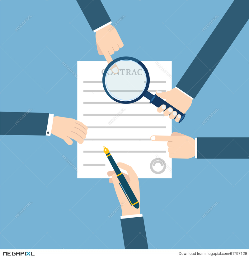 800x830 Preparation Business Contract Vector Illustration Stock Vector
