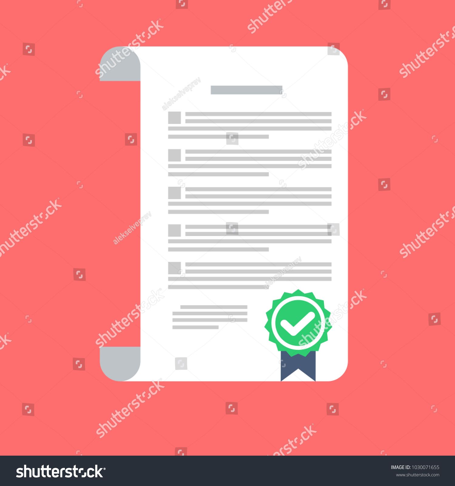 1500x1600 Signed Contract Vector Icon In A Flat Style Isolated On A Colored
