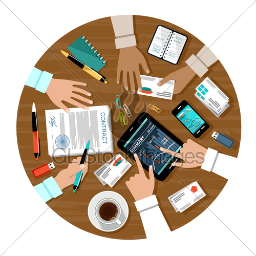 500x500 Signing A Contract Vector Illustration Gl Stock Images