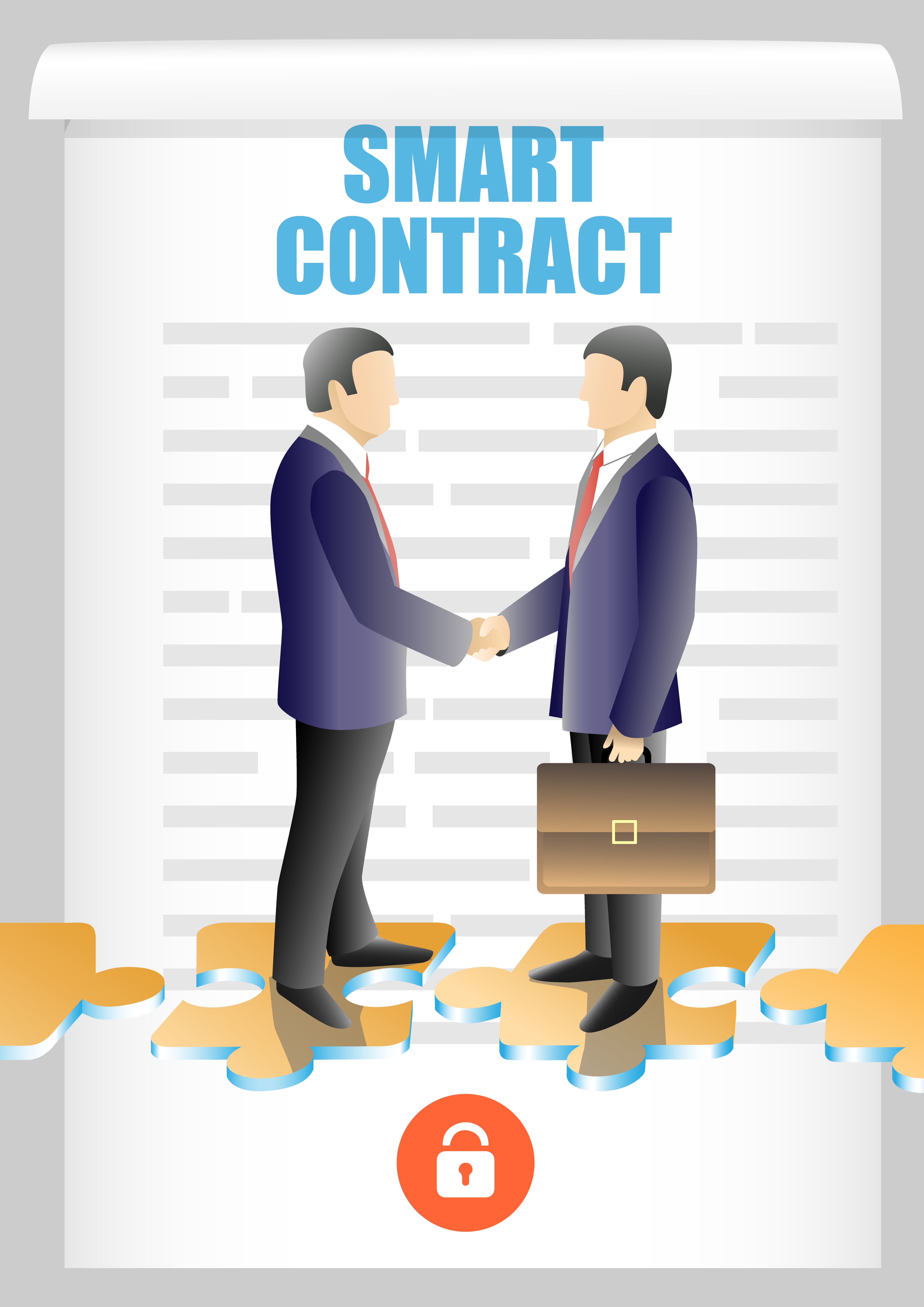 4204x5946 Blockchain Smart Contract Vector Illustration