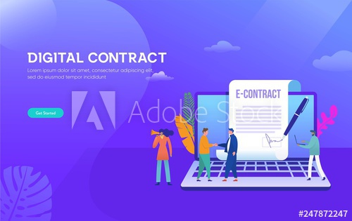 500x315 Smart Digital Contract Vector Illustration Concept, Businessman