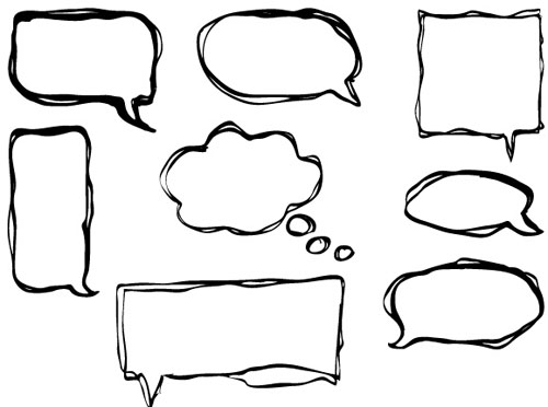500x372 Hand Drawn Speech Bubbles Creative Vector Free Download