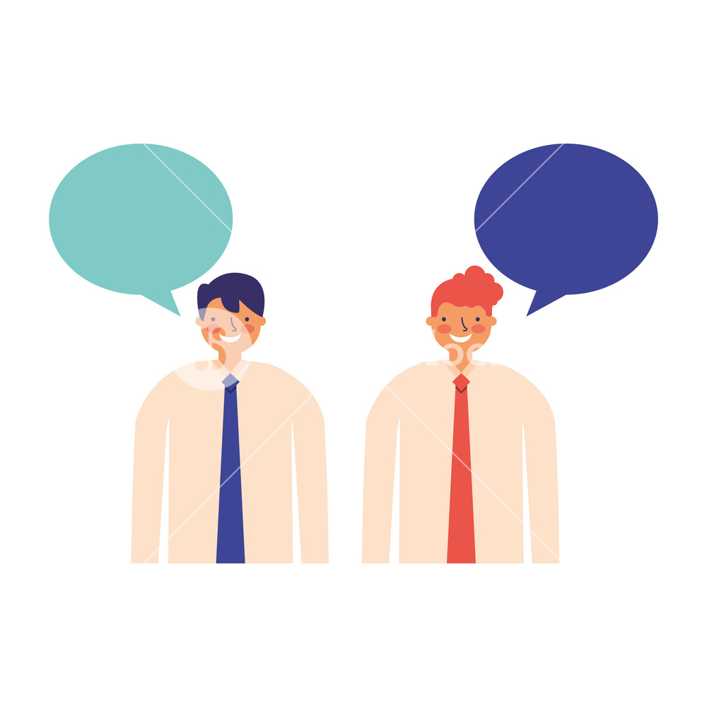 1000x1000 Businessmen Portrait Conversation Speech Bubble Vector