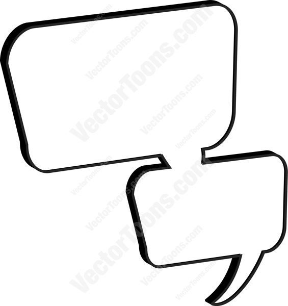 565x600 Double Stacked Attached Rounded Corner Conversation Bubble