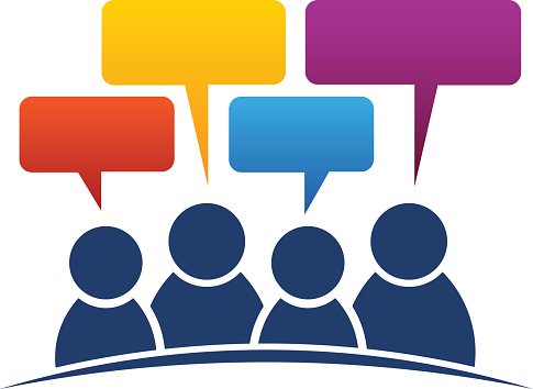 485x354 People Community Conversation Vector Graphic Premium Clipart