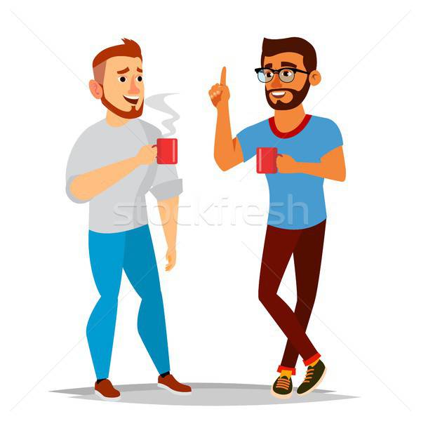 600x600 Talking Men Vector Laughing Friends, Office Colleagues