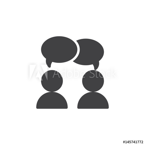 500x500 Collaboration, Conversation Icon Vector, Filled Flat Sign, Solid