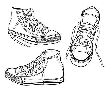 450x374 Free Illustrated Vector Sneaker Graphics Design Resources