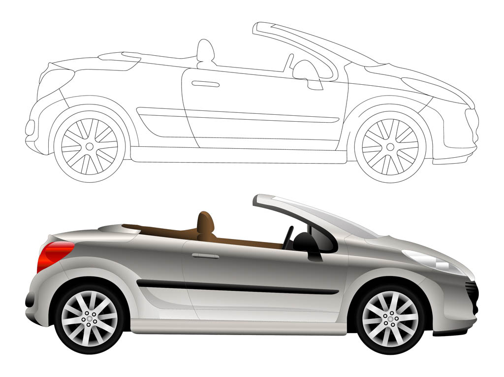 1024x765 Convertible Car Graphics Vector Art Graphics