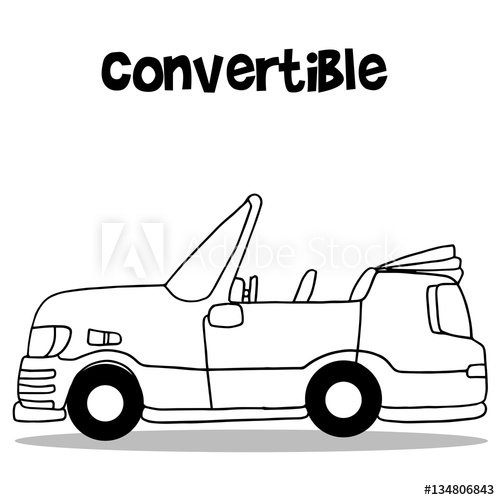500x500 Convertible Car Vector Art Illustration