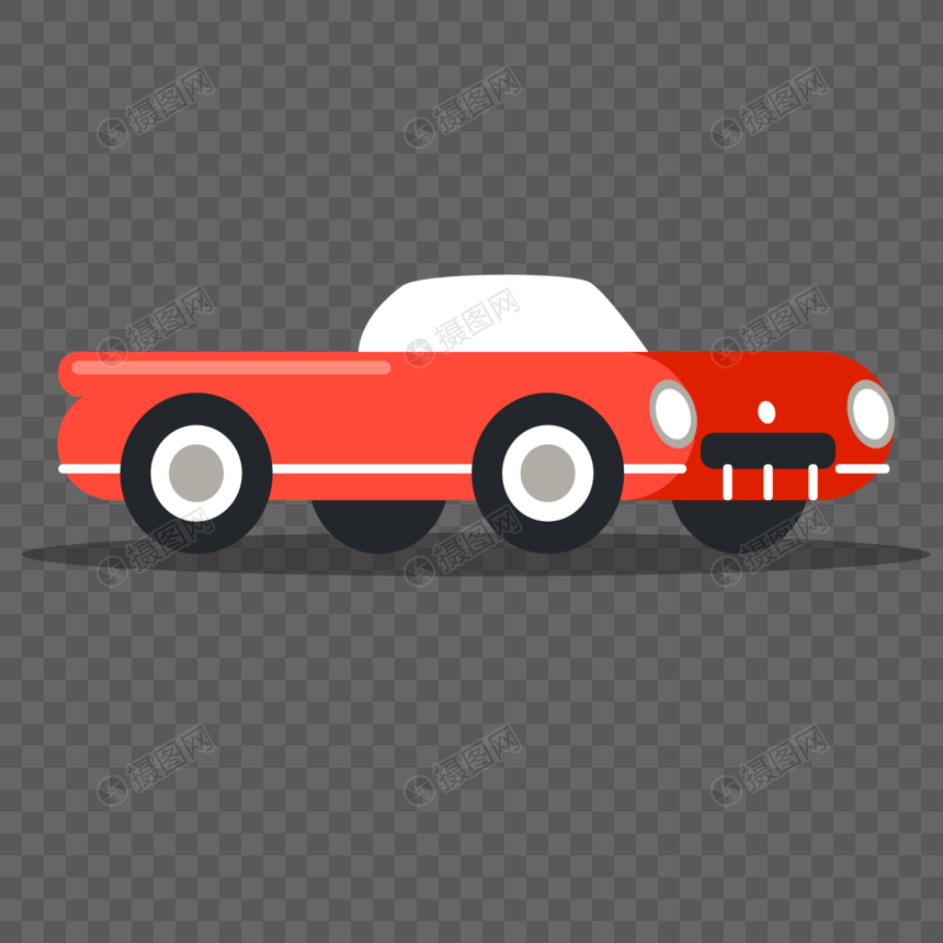 860x860 Flat Red Convertible Car Vector Material Png Image Picture Free