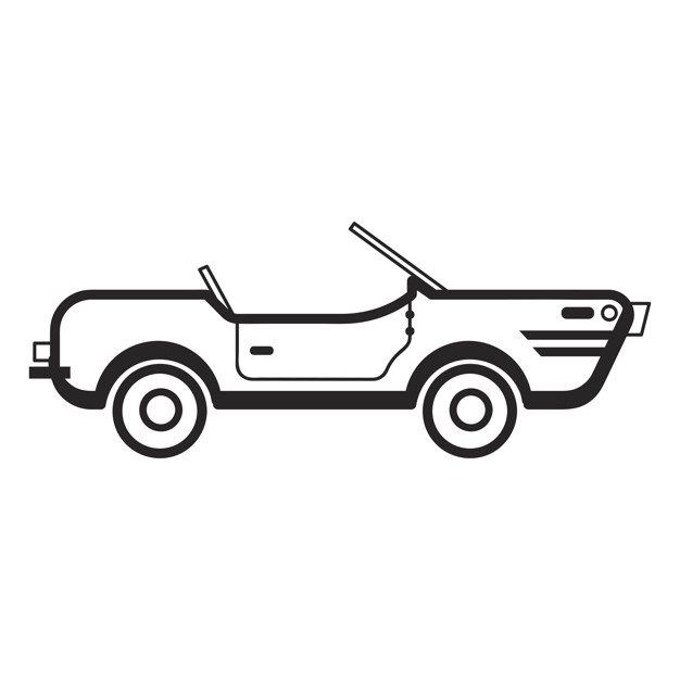 626x626 Hand Drawn Convertible Car Illustration Vector Free Download