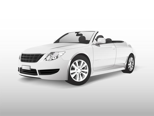 653x490 White Convertible Car Isolated On White Vector