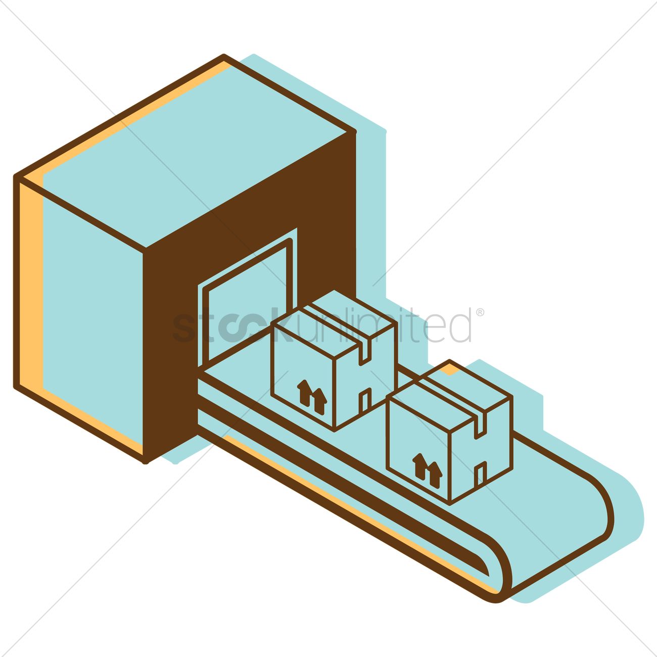 1300x1300 Goods On Conveyor Belt Vector Image