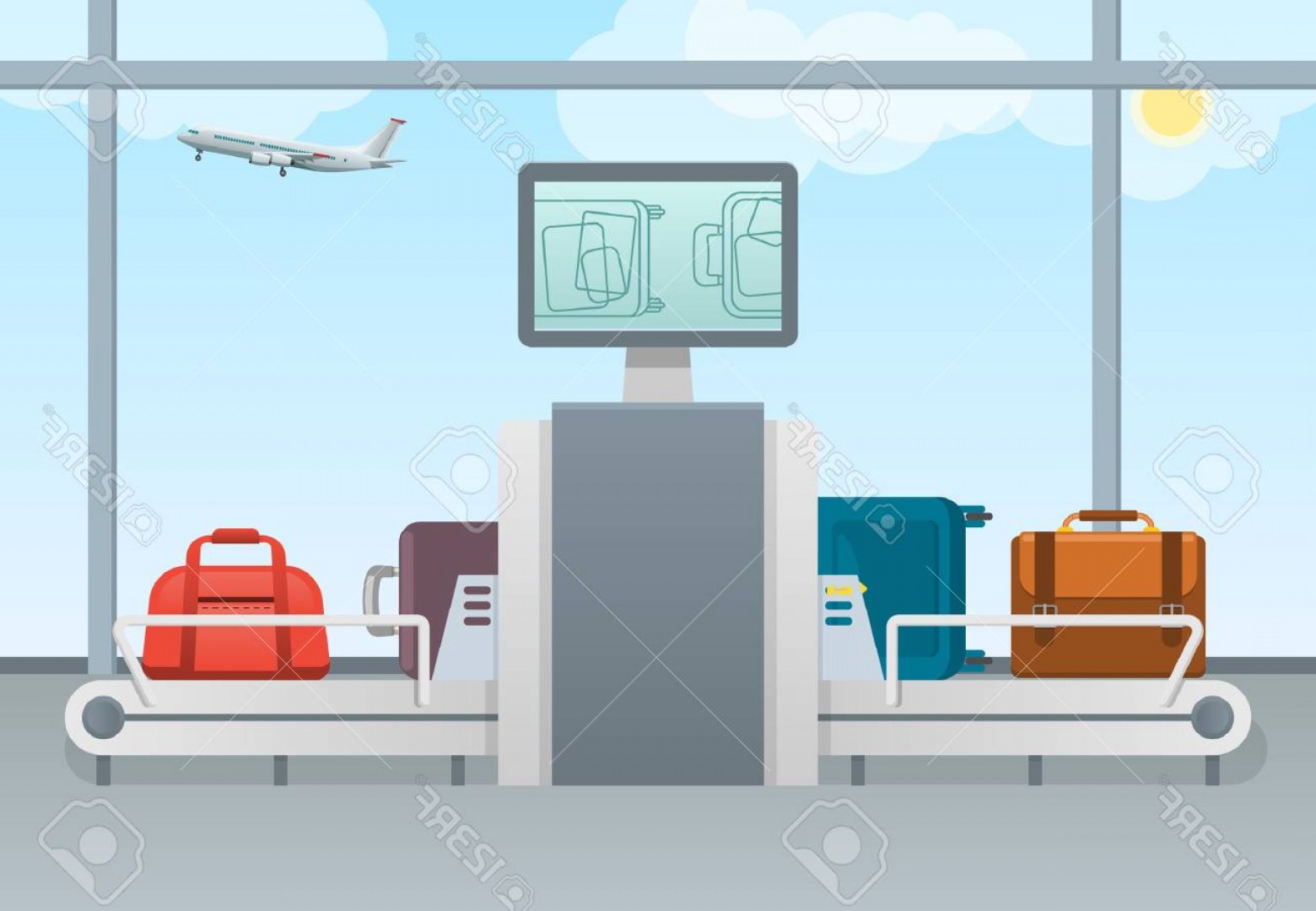 Лента багажа аэропорт вектор