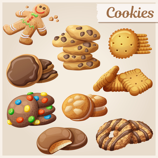 600x600 Different Cookie Vector Free Download