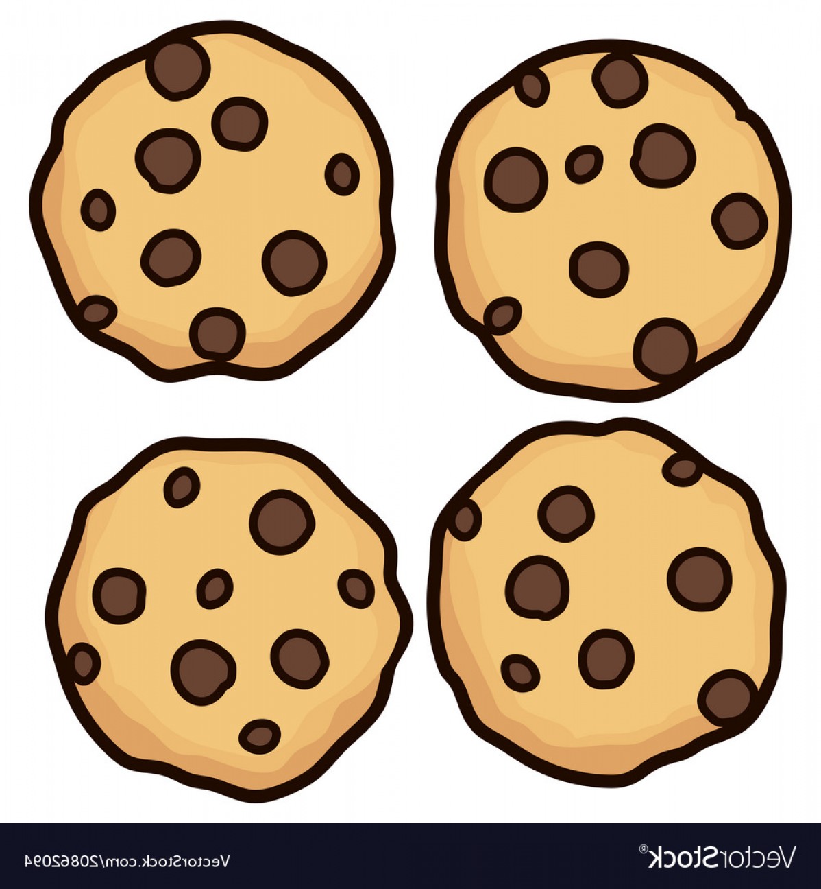 1198x1296 Set Of Chocolate Chip Whole Cookies Vector Soidergi