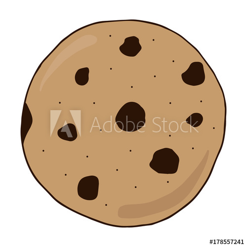 500x500 Chocolate Chip Cookie Vector Illustration Doodle Drawing Sweet