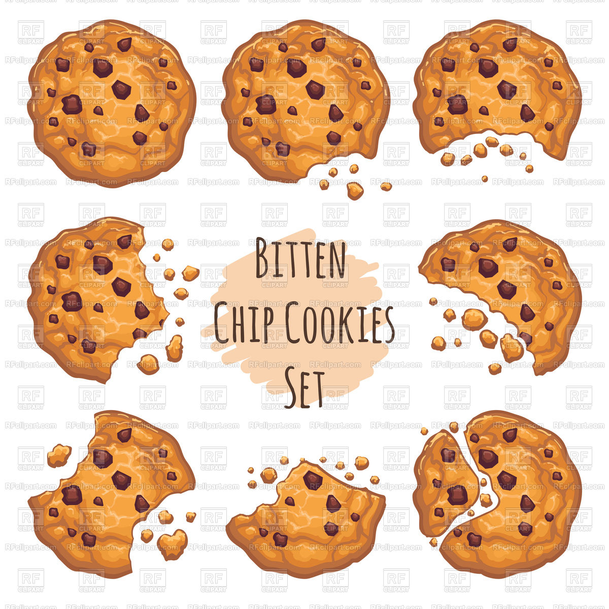 1200x1200 Chocolate Cookies Isolated On White Background Vector Image