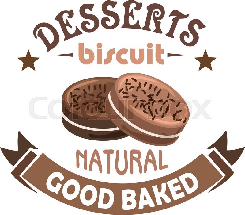 800x701 Pastries And Biscuits Badge Design In Stock Vector Colourbox