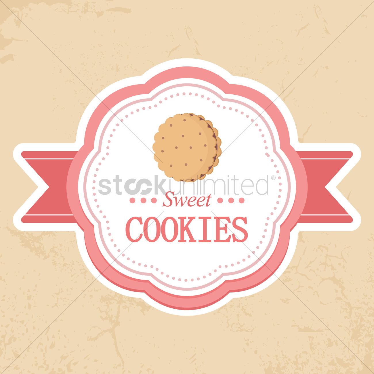 1300x1300 Sweet Cookies Label Vector Image
