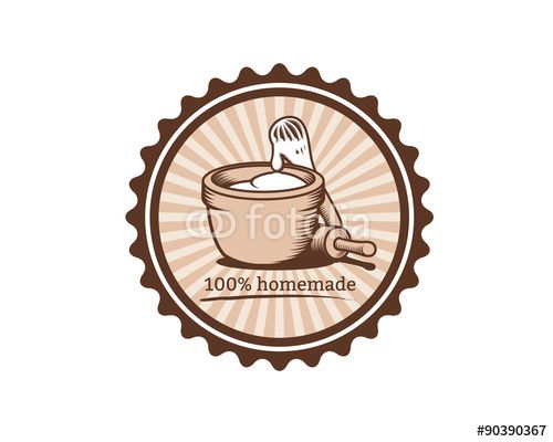 500x400 Vector Homemade Cookies Logo Emblem Vintage Food Flyer