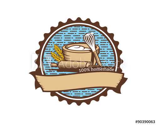 500x400 Homemade Cookies Logo Emblem Vintage Grains