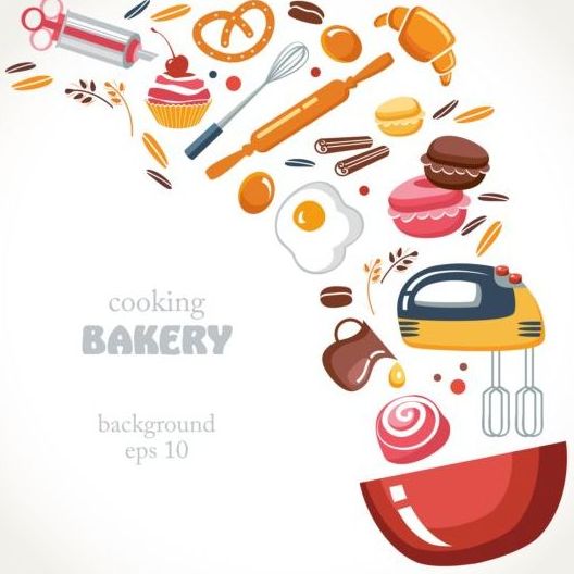 Bakery Cooking Background Vector 528x528 Bakery Cooking Background Vector