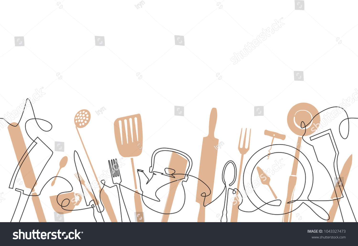 Kitchen Utensils Background Vector Illustration Seamless Pattern 1500x1032 Kitchen Utensils Background Vector Illustration Seamless Pattern