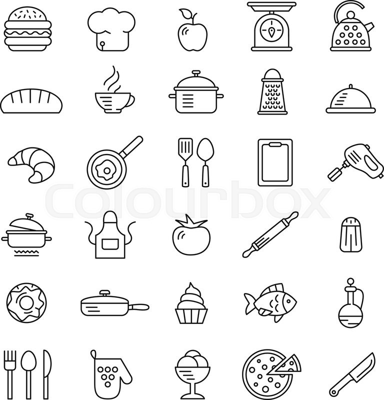 Cooking Icons, Vector Symbols, Simple Stock Vector Colourbox 768x800 Cooking Icons, Vector Symbols, Simple Stock Vector Colourbox