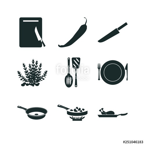 Cooking Icon Set Frying Pan Icon Cooking And Cutting Board Icon 500x500 Cooking Icon Set Frying Pan Icon Cooking And Cutting Board Icon