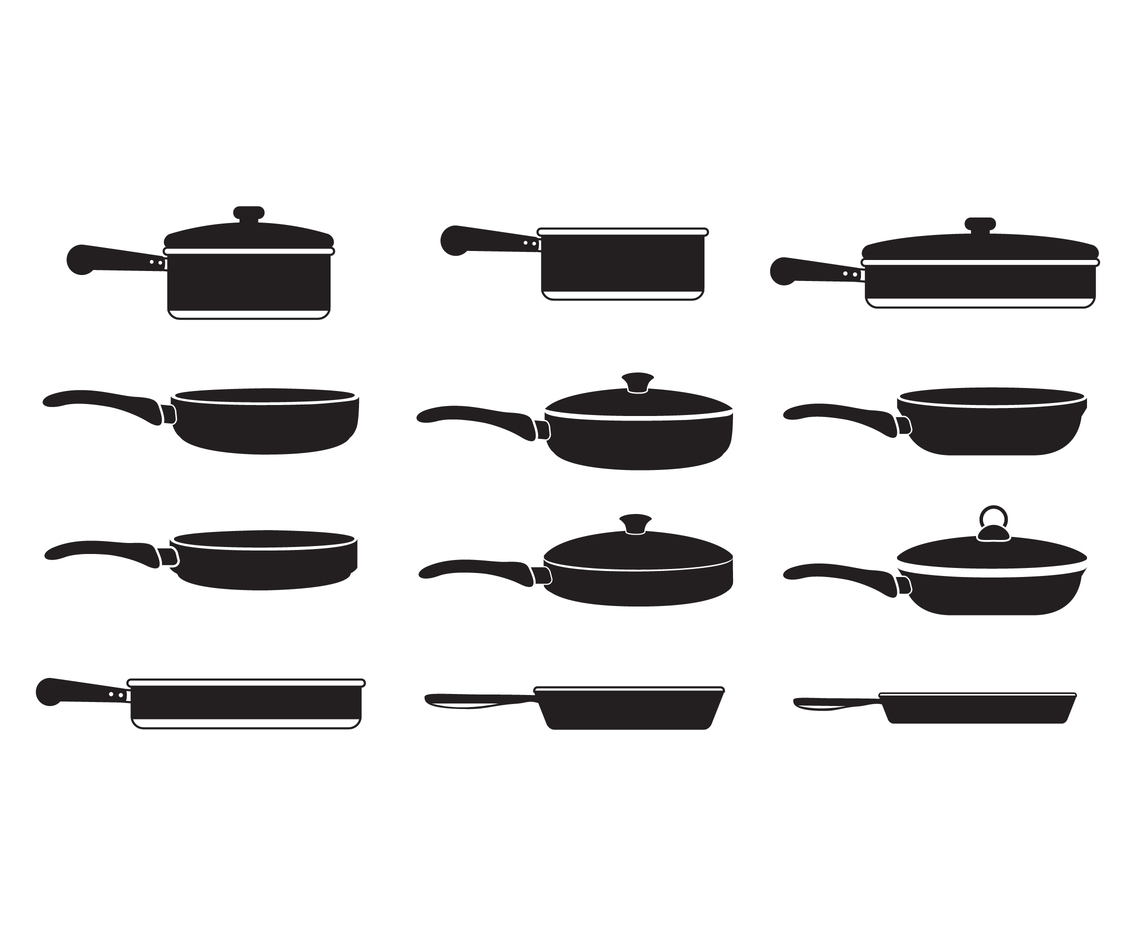 Pans Cooking Silhouette Vectors Vector Art Graphics 1136x936 Pans Cooking Silhouette Vectors Vector Art Graphics