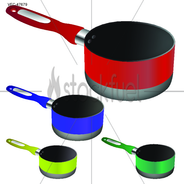 Colored Cooking Pans Vector Graphics Stockfuel 600x600 Colored Cooking Pans Vector Graphics Stockfuel