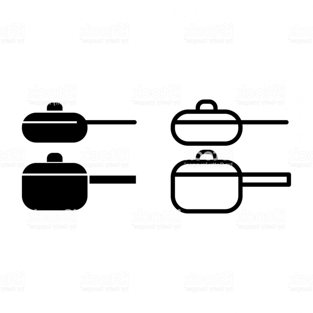 Two Pans Line And Glyph Icon Two Cooking Pots Vector Illustration 1228x1228 Two Pans Line And Glyph Icon Two Cooking Pots Vector Illustration