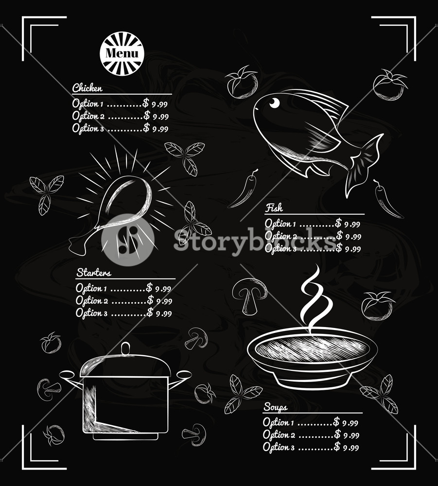 Menu Restaurant Items Chicken Fish Soup Cooking Pot Vector 901x1000 Menu Restaurant Items Chicken Fish Soup Cooking Pot Vector