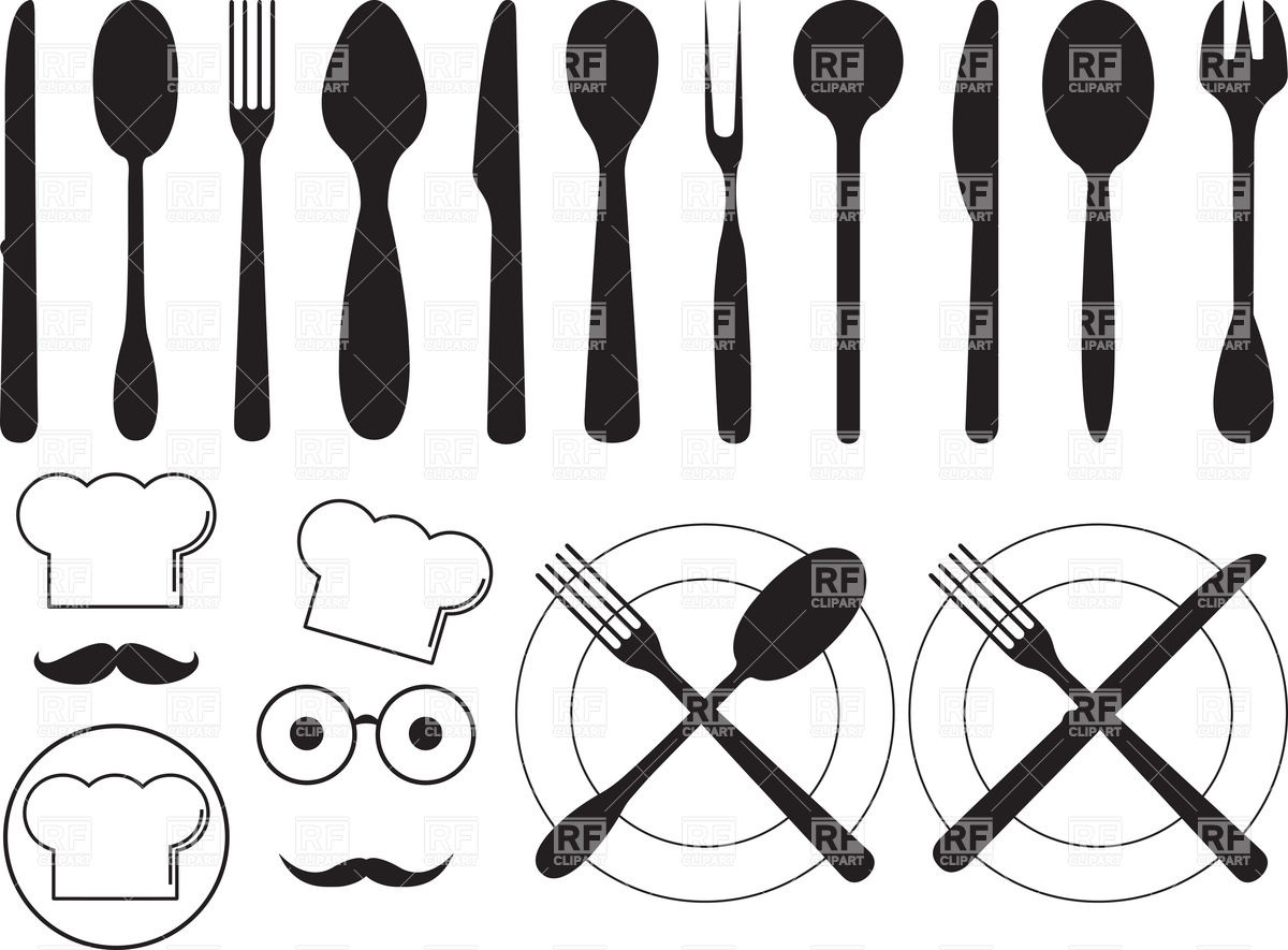 1200x885 Silhouettes Of Kitchen Tools Vector Image Of Silhouettes, Outlines