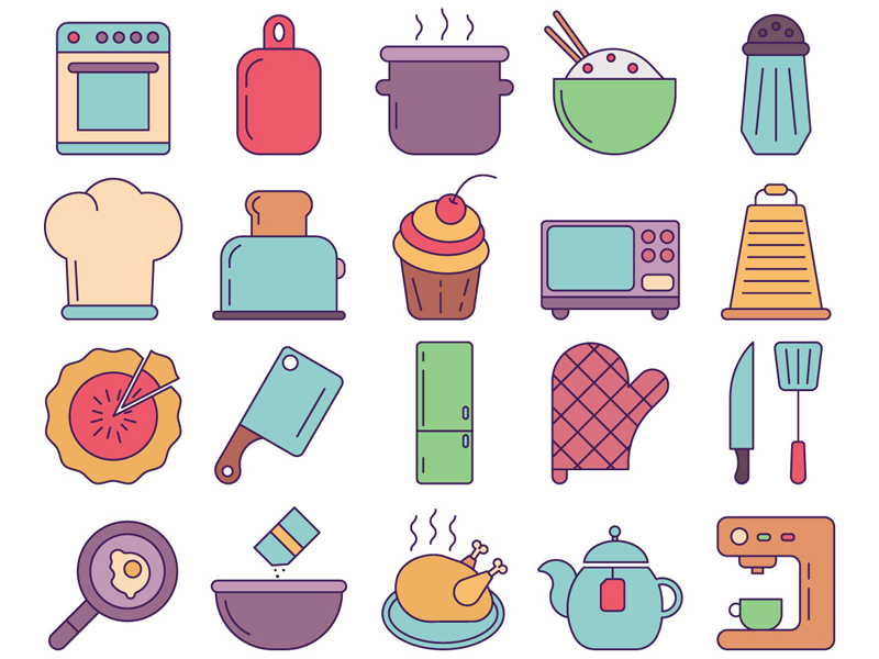 800x600 Cooking Vector Freebie Icon Set