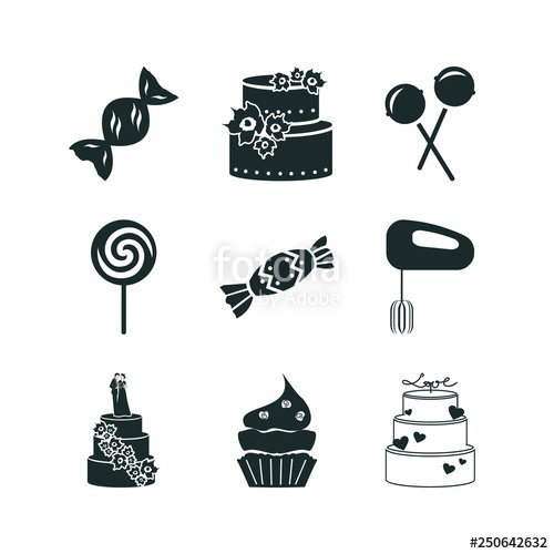 500x500 Candy Icon Set Wedding Cake Icon And Mixer Icon Cooking Vector