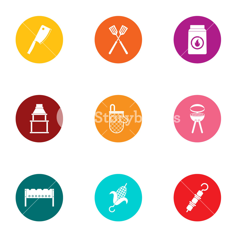 1000x1000 Cookout Icons Set Flat Set Of Cookout Vector Icons For Web