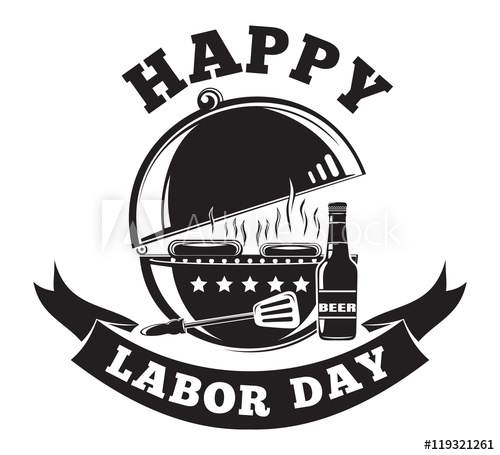 500x455 Labor Day Logo Design With Grill Barbecue