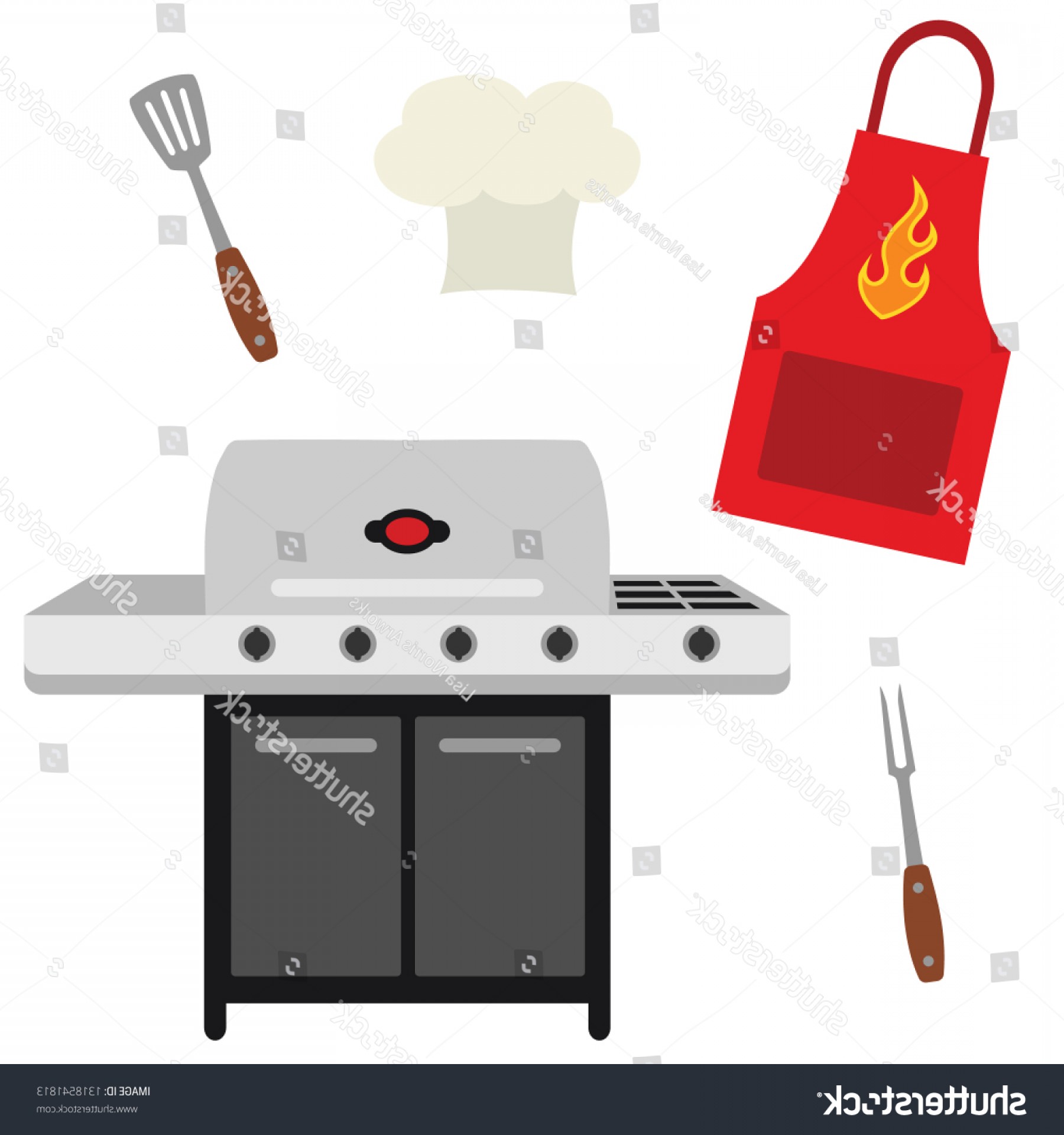 1800x1920 Vector Cookout Grill Utensils Apron Chef Studiogrfx