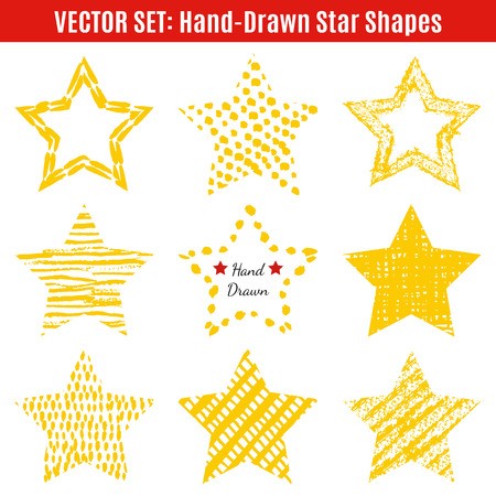 Set Of Hand Drawn Textures Star Shapes Vector Illustration 450x450 Set Of Hand Drawn Textures Star Shapes Vector Illustration