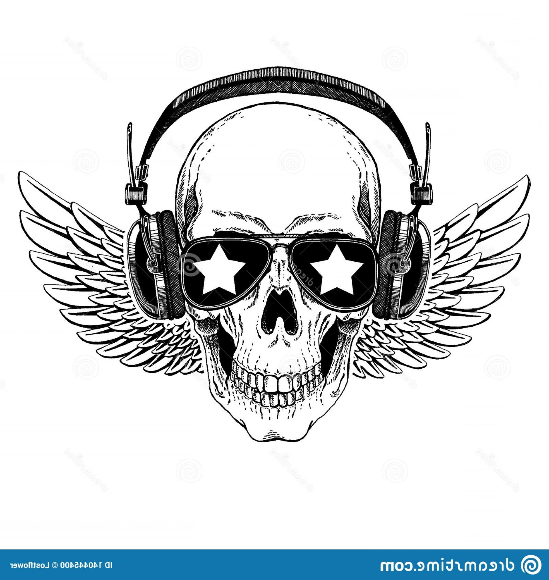 1920x2026 Cool Vector Rock Music Skull Headphones T Shirt Emblem Logo Tattoo