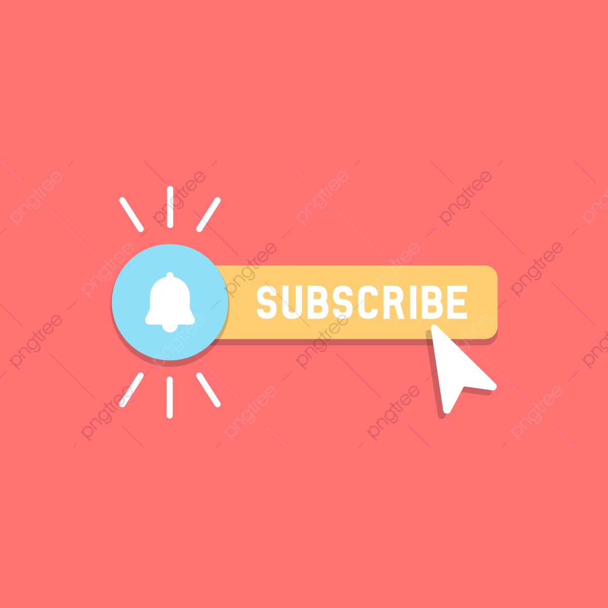 1200x1200 Cool Vector Subscribe Button With Cursor And Notification