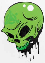 190x266 Toxic Skull Head Cool Vector Image Graffiti Funny Small Buttons