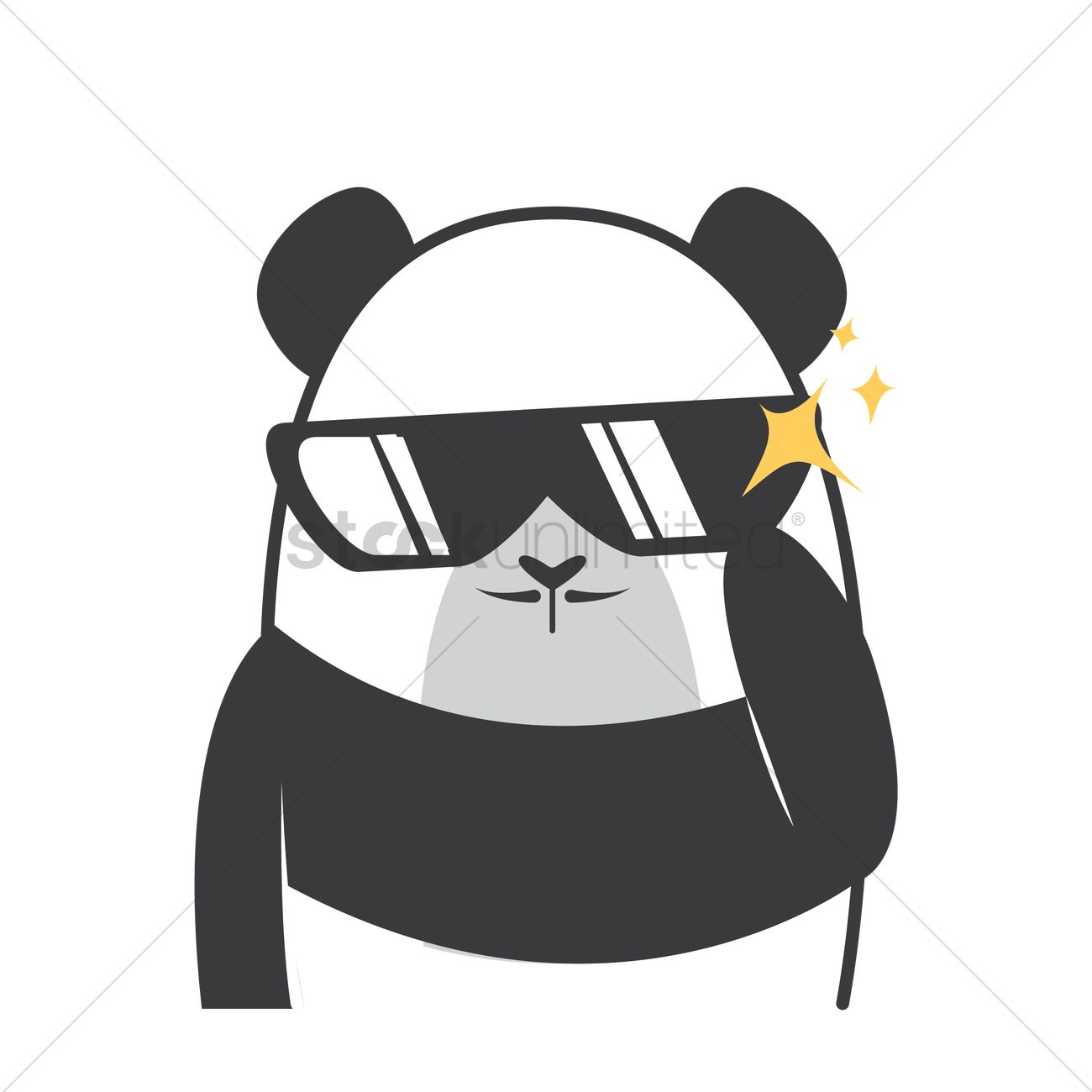 1300x1300 Cartoon Panda Feeling Cool Vector Image