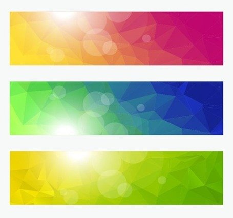 455x426 Free Vector Banners With Colorful Polygonal Backgrounds Clipart