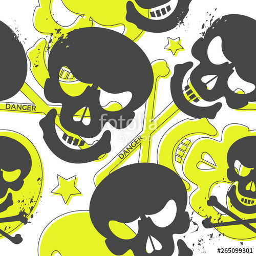 500x500 Cool And Creative Grunge Seamless Pattern With Skulls And Stars